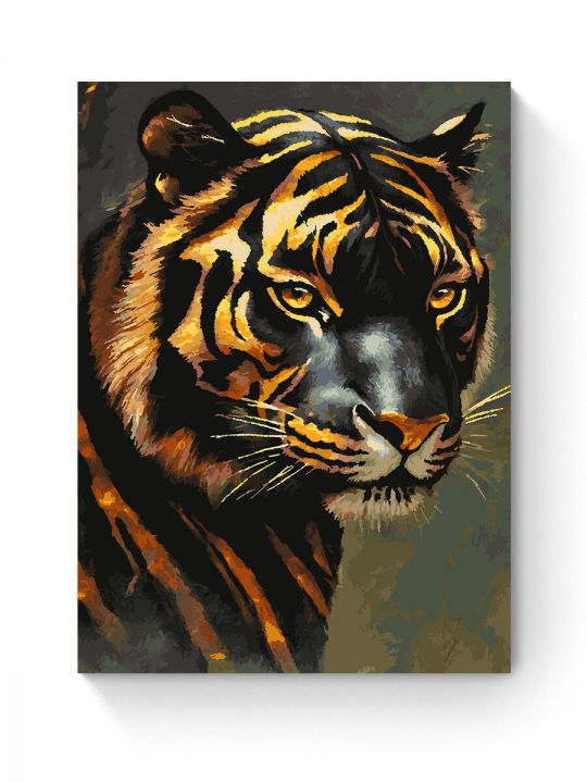 Картина по номерам на подрамнике «Золотой тигр» 90x70 см