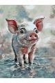 Картина по номерам без подрамника «Хрюшка» 80x60 см