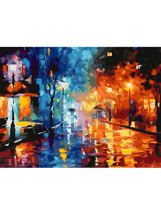 Картина по номерам без подрамника «Ночь в городе» 90x70 см