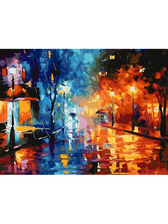 Картина по номерам без подрамника «Ночь в городе» 130x100 см