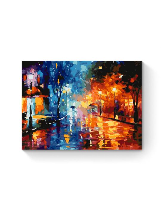 Картина по номерам на подрамнике «Ночь в городе» 80x60 см