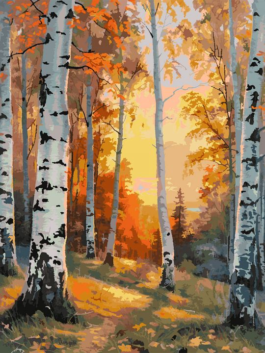 Картина по номерам без подрамника «Осенний лес» 130x100 см