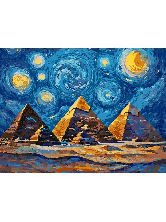 Картина по номерам без подрамника «Пирамиды» 130x100 см