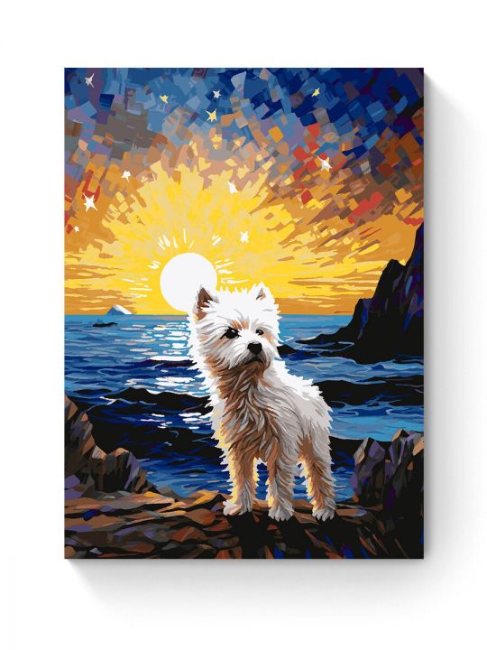 Картина по номерам на подрамнике «Вест-хайленд» 90x70 см