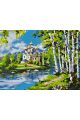Картина по номерам на подрамнике «Храм у реки» 90x70 см