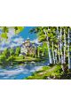 Картина по номерам без подрамника «Храм у реки» 130x100 см