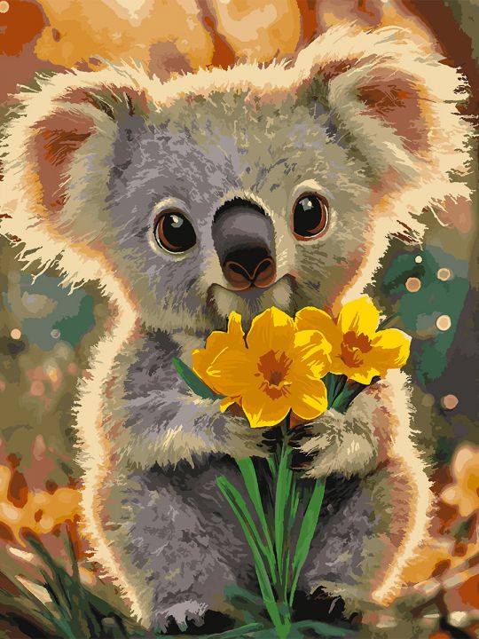 Картина по номерам без подрамника «Крошка-Коала» 130x100 см