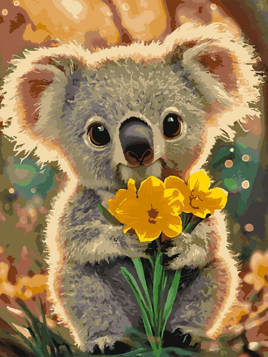 Картина по номерам без подрамника «Крошка-Коала» 80x60 см