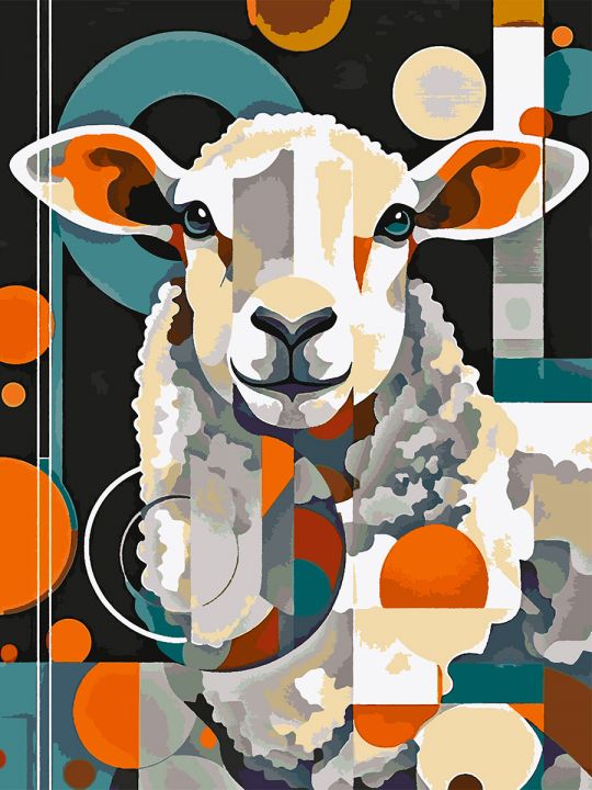 Картина по номерам без подрамника «Овечка» 130x100 см