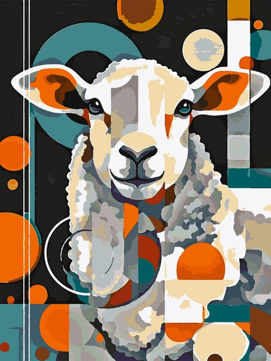 Картина по номерам без подрамника «Овечка» 80x60 см