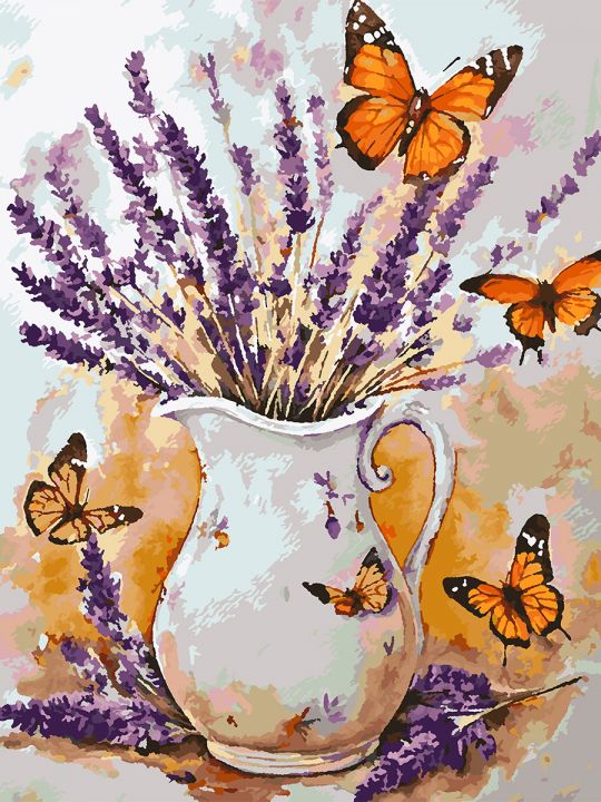 Картина по номерам без подрамника «Лаванда» 80x60 см