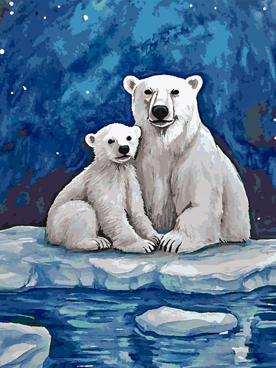 Картина по номерам без подрамника «Медведица» 90x70 см