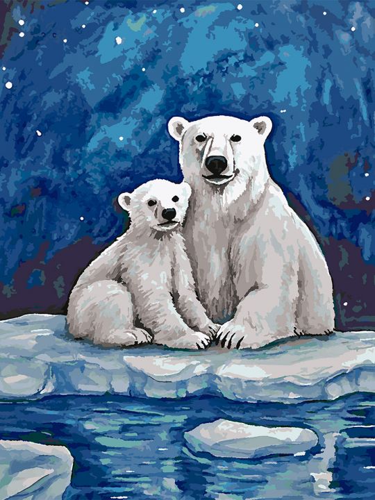 Картина по номерам без подрамника «Медведица» 80x60 см