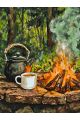 Картина по номерам без подрамника «Чай на костре» 80x60 см