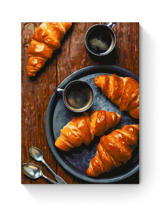 Картина по номерам на подрамнике «Круассаны» 80x60 см