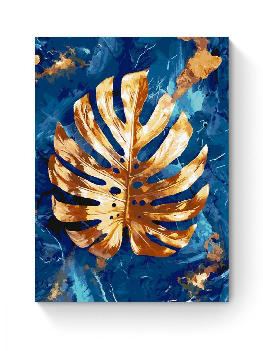 Картина по номерам на подрамнике «Лист монстеры» 80x60 см