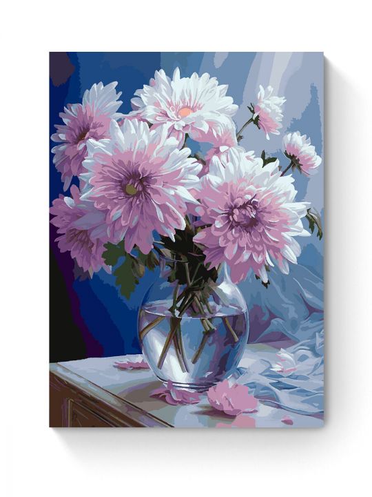 Картина по номерам на подрамнике «Георгины» 90x70 см