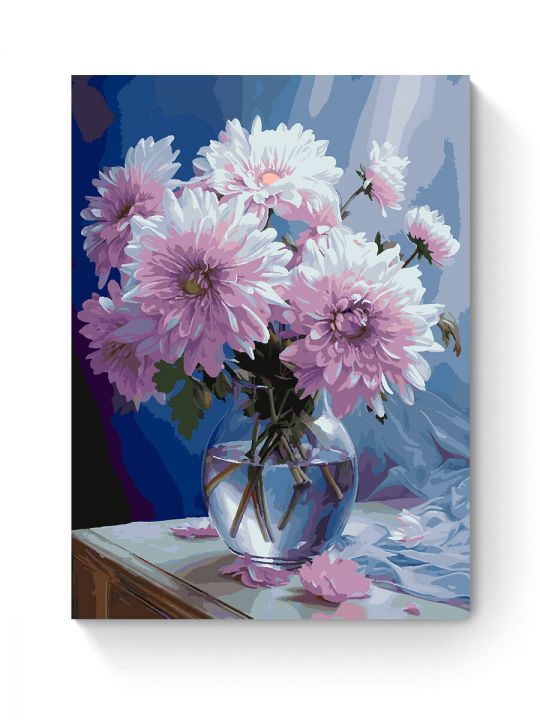 Картина по номерам на подрамнике «Георгины» 80x60 см