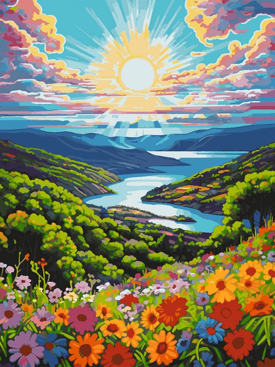 Картина по номерам без подрамника «Сказочный вид» 130x100 см