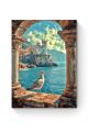 Алмазная мозаика на подрамнике «Замок у моря» 70x50 см