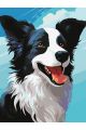 Картина по номерам без подрамника «Бордер-колли» 90x70 см