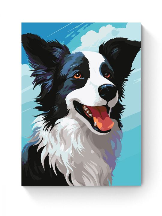 Картина по номерам на подрамнике «Бордер-колли» 90x70 см