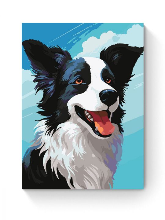 Картина по номерам на подрамнике «Бордер-колли» 80x60 см