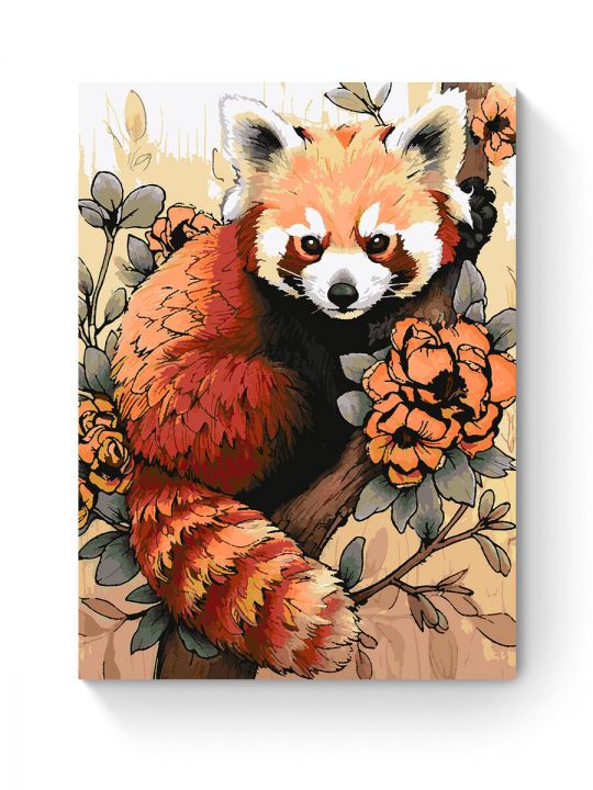 Картина по номерам на подрамнике «Красная панда» 90x70 см