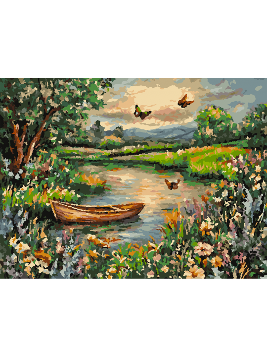 Картина по номерам без подрамника «Летний вечер» 35x25 см
