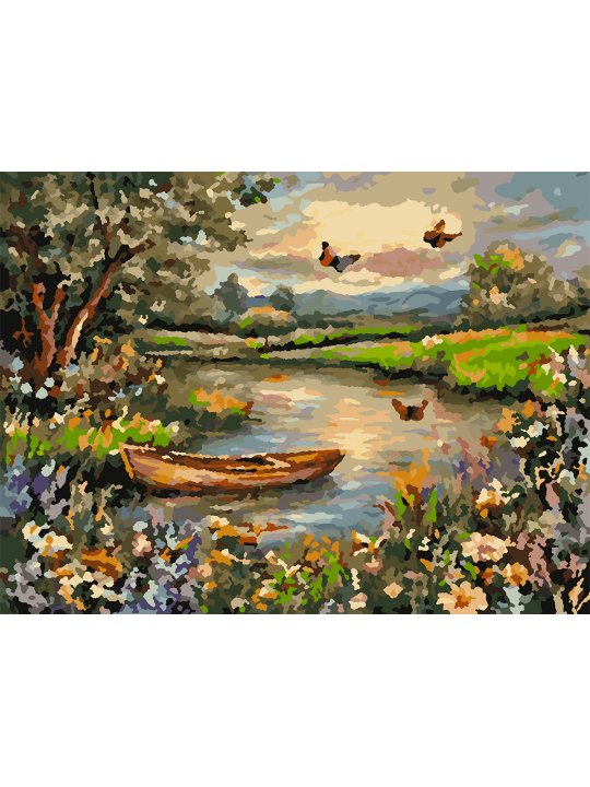 Картина по номерам без подрамника «Летний вечер» 25x20 см