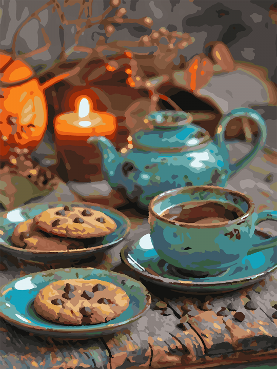 Картина по номерам без подрамника «Уютный вечер» 35x25 см