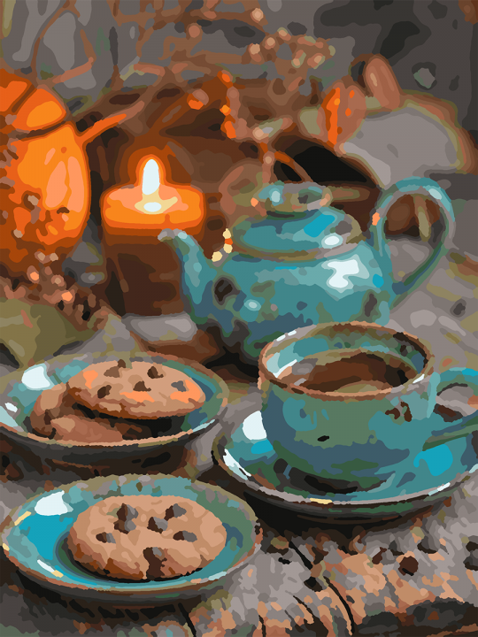 Картина по номерам без подрамника «Уютный вечер» 25x20 см