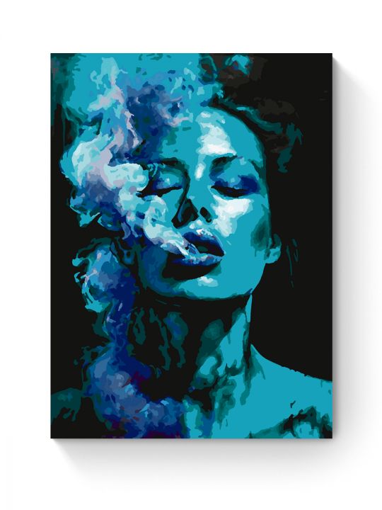 Картина по номерам на подрамнике «Девушка и дым» 35x25 см