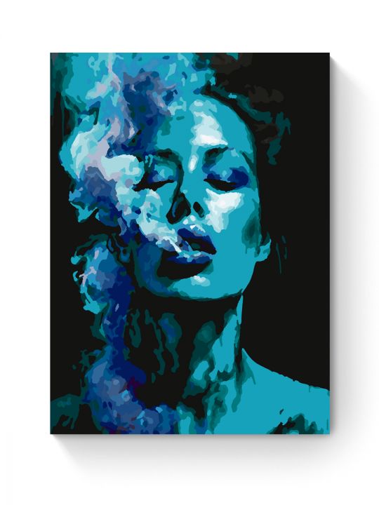 Картина по номерам на подрамнике «Девушка и дым» 25x20 см