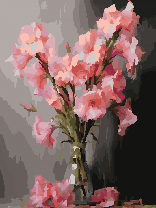 Картина по номерам без подрамника «Гладиолусы» 25x20 см