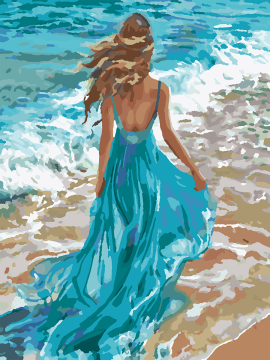 Картина по номерам без подрамника «По волнам» 25x20 см