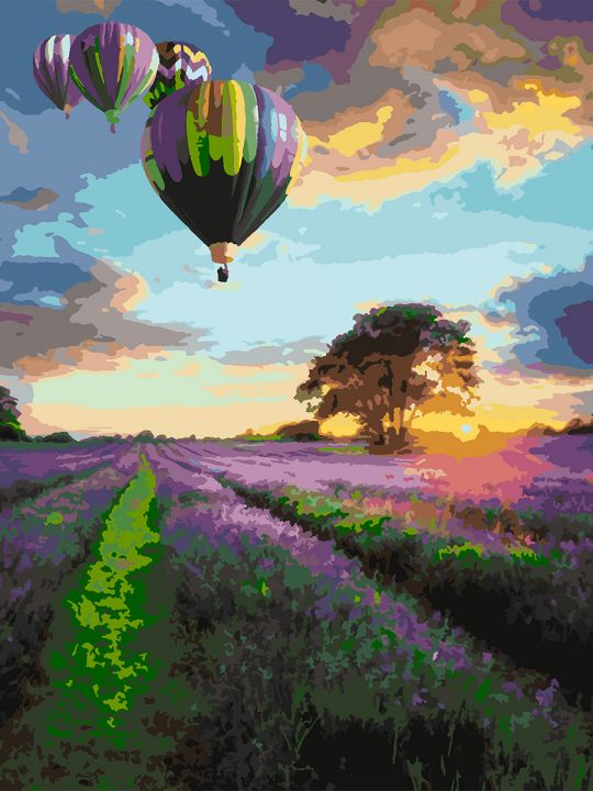 Картина по номерам без подрамника «Воздушный шар» 90x70 см