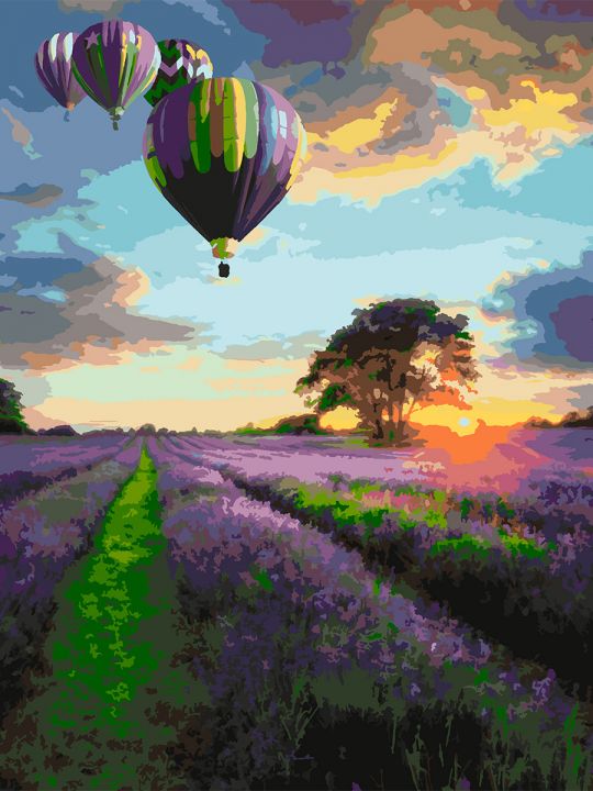 Картина по номерам без подрамника «Воздушный шар» 130x100 см