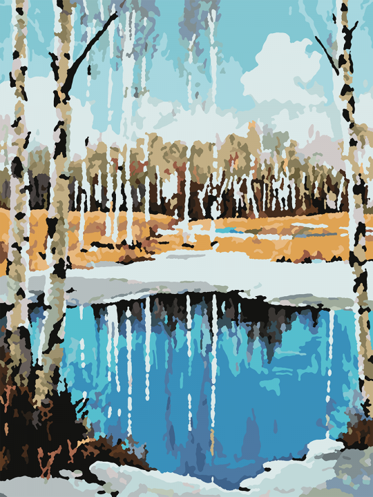 Картина по номерам без подрамника «Ранняя весна» 25x20 см