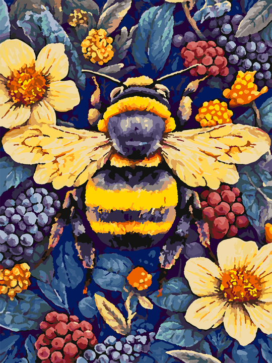 Картина по номерам без подрамника «Шмель» 35x25 см