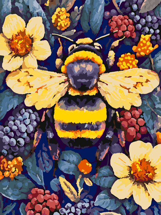 Картина по номерам без подрамника «Шмель» 25x20 см