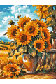 Картина по номерам без подрамника «Подсолнухи» 35x25 см