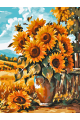 Картина по номерам без подрамника «Подсолнухи» 25x20 см