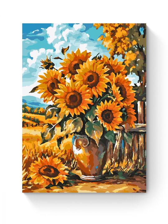 Картина по номерам на подрамнике «Подсолнухи» 35x25 см