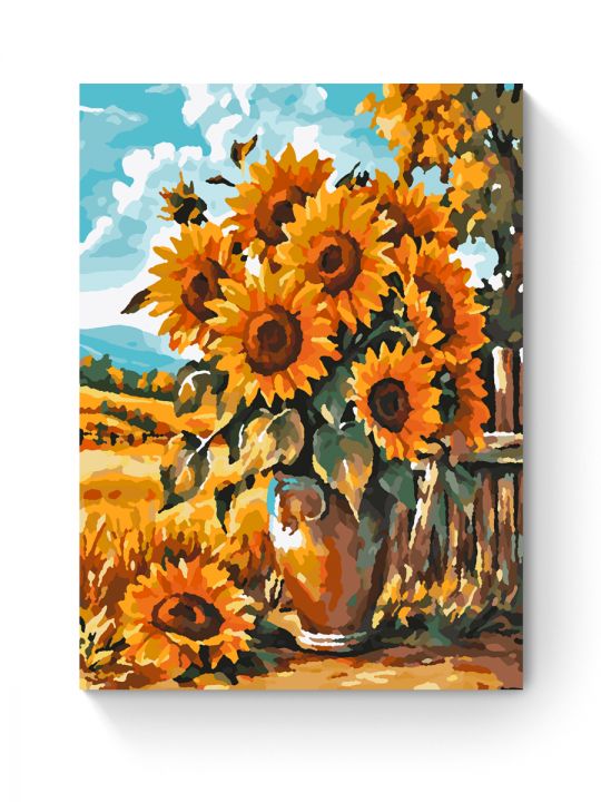 Картина по номерам на подрамнике «Подсолнухи» 25x20 см