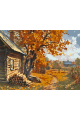 Картина по номерам на подрамнике «Осень в селе» 35x25 см