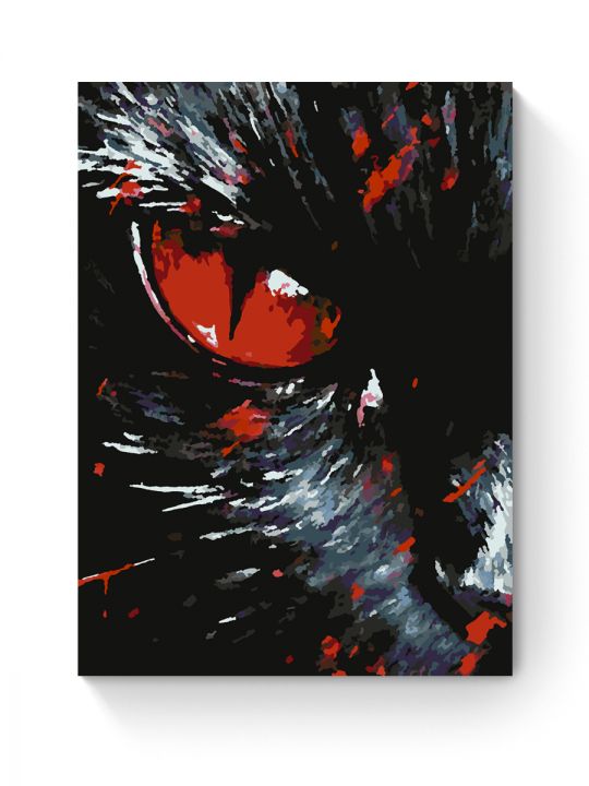 Картина по номерам на подрамнике «Черный кот» 35x25 см