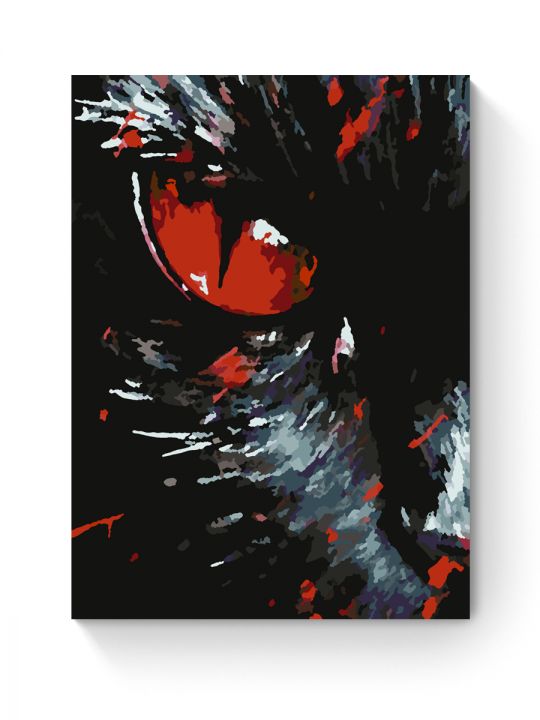 Картина по номерам на подрамнике «Черный кот» 25x20 см