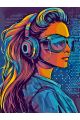 Картина по номерам без подрамника «Диджей леди» 90x70 см
