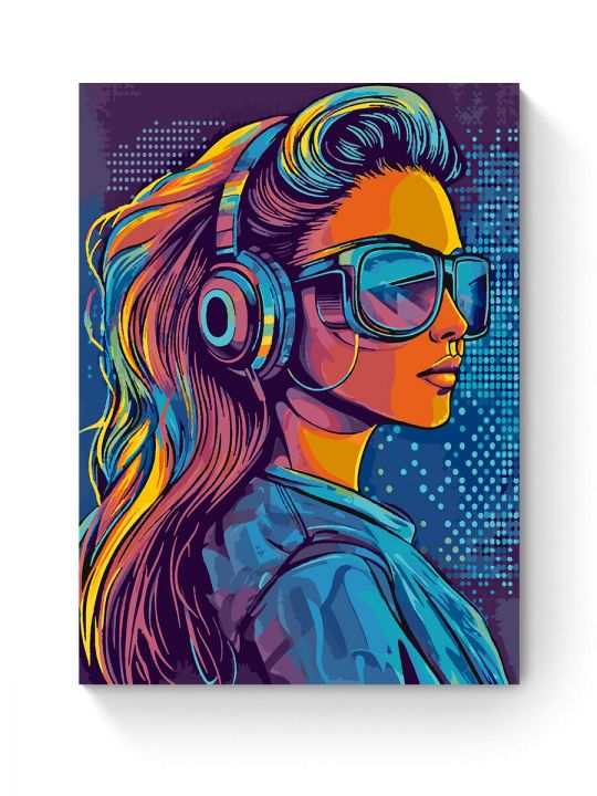 Картина по номерам на подрамнике «Диджей леди» 90x70 см
